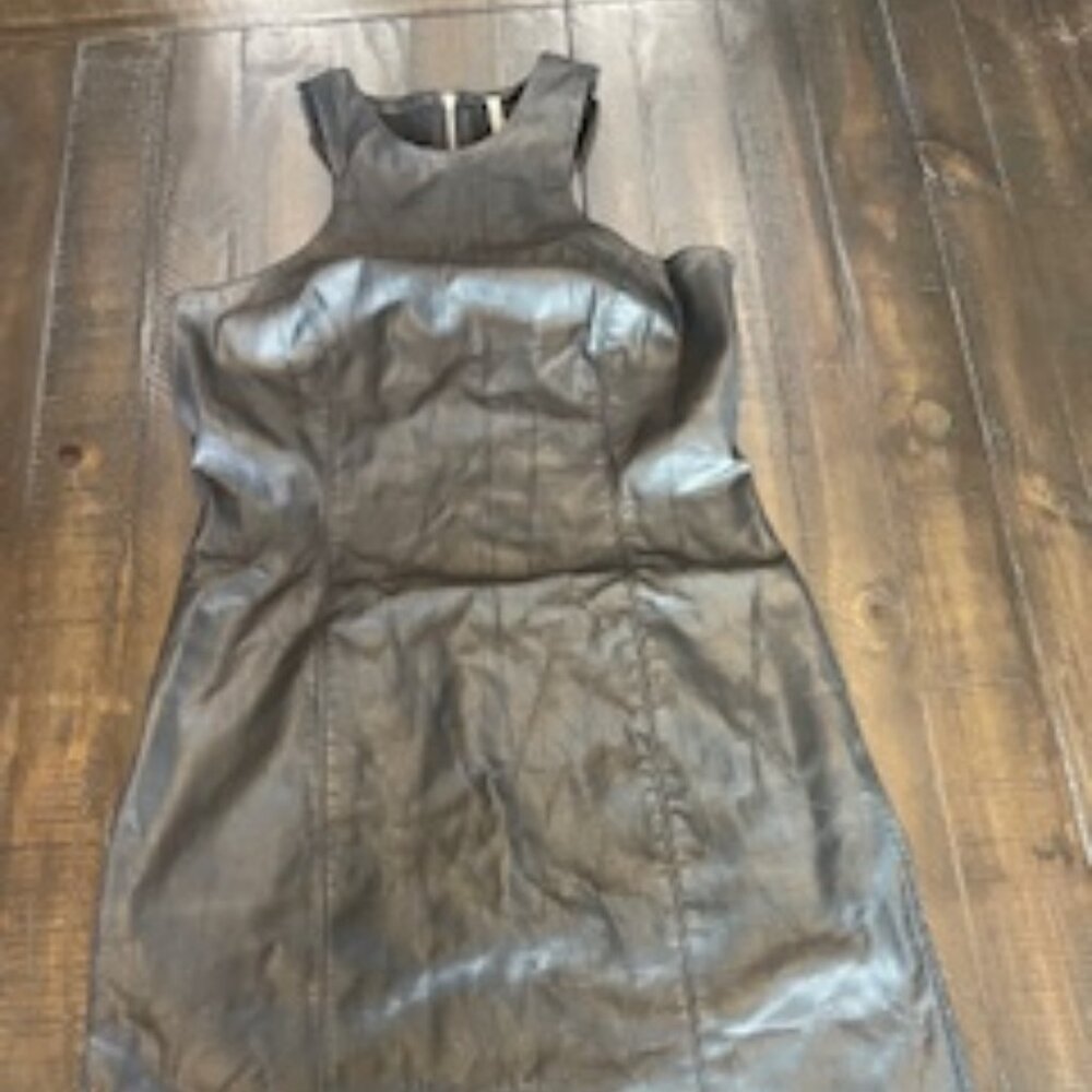 Faux Leather Dress